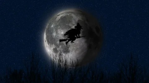 Flying Witch Stock Footage 38985519