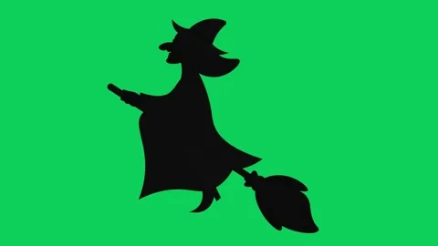 Flying witch green screen chroma key. Stock Footage 293569145