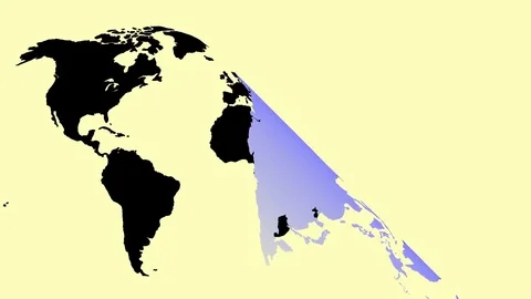 FLYING WORLD MAP Video stock 77131927