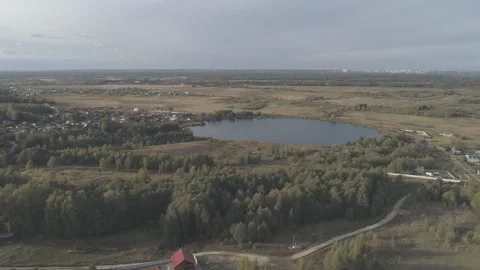 Flying up to Yakushinsky lake. Stock Footage 100458744