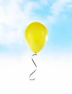 Flying Yellow Balloon Фото