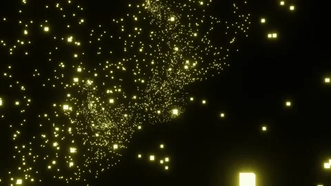 Flying Yellow Particles Loop Animation 4K Background Stock Footage 221165438