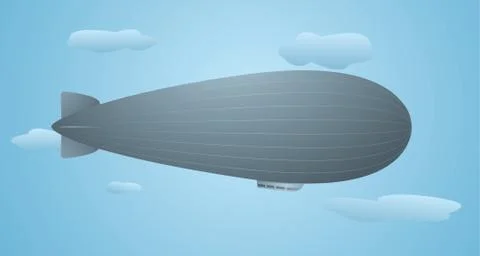 Flying zeppelin Stock Illustration