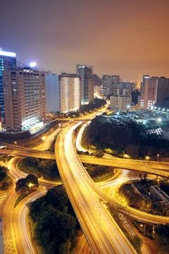 Flyover ay night Stock Photos