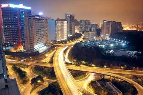 Flyover ay night Stock Photos