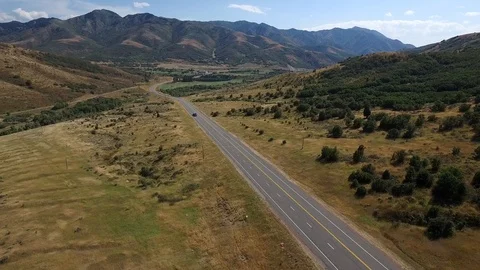 Flyover of big rig in the desert Stock Footage 90549537