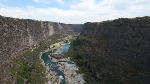 Flyover of Canyon and Snakeriver Stock Footage 69178368