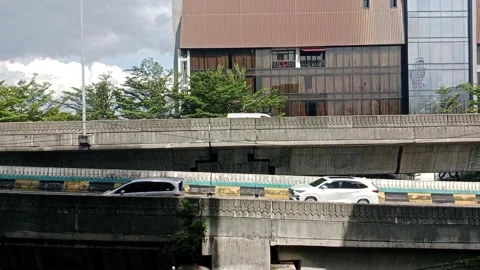 Flyover in the center of Jakarta Stock Footage 320816542