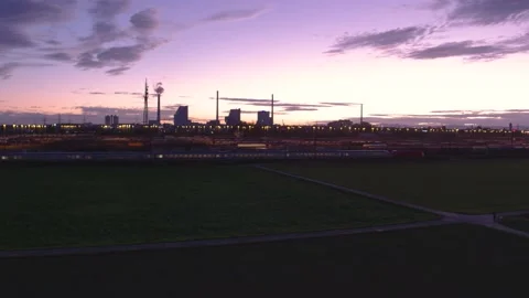 Flyover Freight Depot Station with Train passing by, Transport, Export, Import Видео 145073044