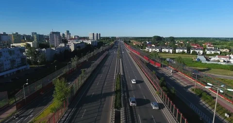 Flyover Highway. Panoramic View Stock Footage 91105070