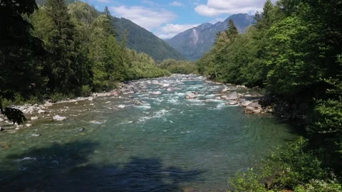 Flyover of Icicle Creek Stock-Footage 278760302