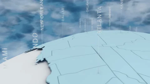 Flyover Map Important US Cities HD Stock Footage 41268853
