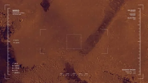 Flyover of Mars at approximate longitude of 111 degrees Stock Footage 49016939