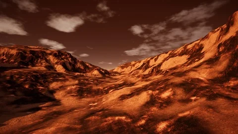 Flyover Mars Martian Landscape Video stock 106825693