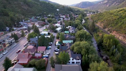Flyover of Minturn, Colorado Stock Footage 256620037