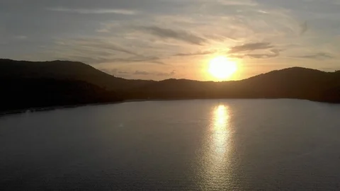 Flyover ocean beach Philippines by sunset Stock Footage 105728761