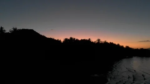 Flyover ocean beach Philippines by sunset Stock Footage 105869541