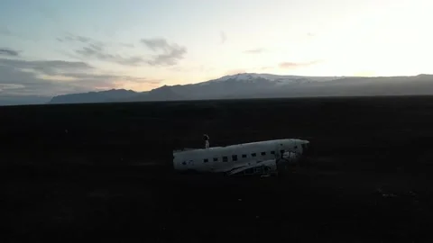Flyover Plane wreck Stock Footage 210500041
