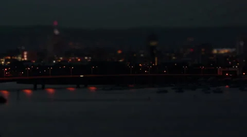 Flyover Road at Night. Tilt Shift Timelapse. 스톡 동영상 56024543