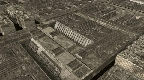 Flyover of Scifi City Stock Footage 22007718