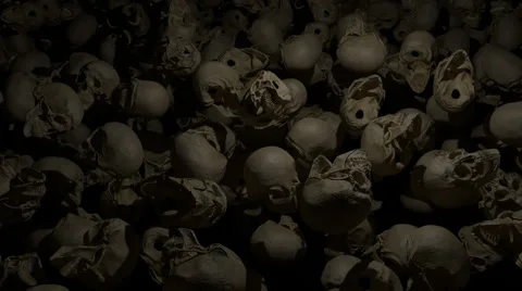 Flyover a sea of Skulls Stock Footage 67213515