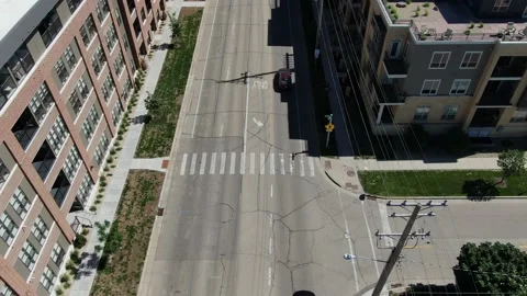 Flyover of a Side Street 库存影片 197492943