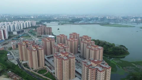 Flyover Under Construction Housing Project 2024 4K Stock Footage 276231843