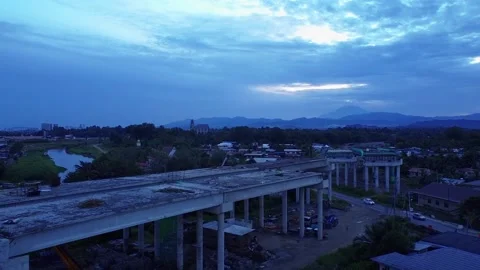 Flyover under contraction Stock Footage 218996834