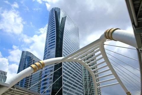 Flyover to walk across the intersection Stock Photos