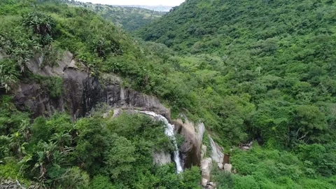 Flyover waterfall Stock Footage 132222441