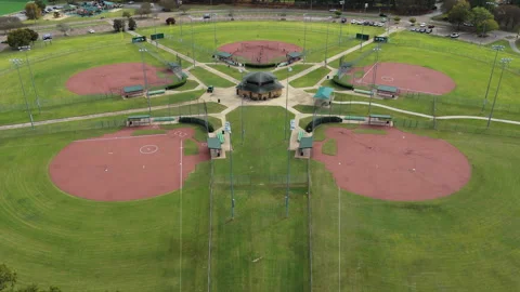 Flyover W.C. Johnson Park Baseball-Softball Complex In Collierville, Tennessee 库存影片 336091301