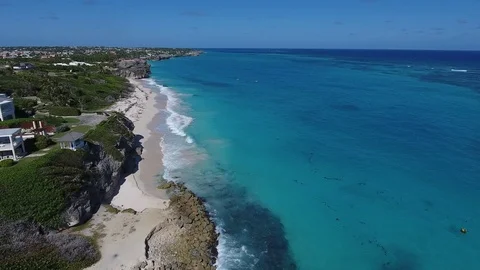 Flyover white sand beaches Vídeo Stock 88574132