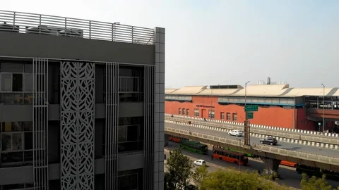 Flyover_Metro_Badrpur Boder_Delhi_India_Feb_28_2019 Stock Footage 108895891