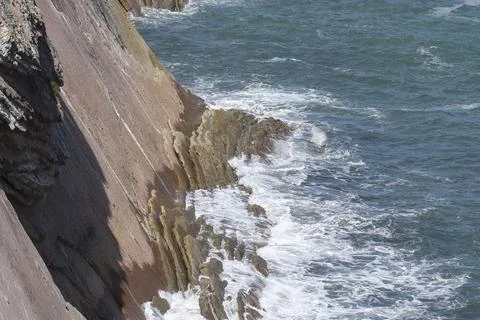 The Flysch formations on the Basque country Stock Photos