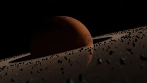 Flythrough of an alien planets rings Stock Footage 247782835