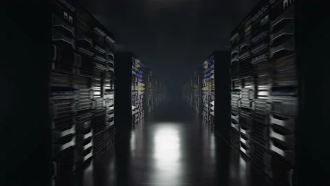 Flythrough A Datacenter From A Cloud Stock Footage 202908615