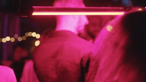 Flythrough shot of cool multi-race positive youth dancing in slow motion at Stock Footage 115358598