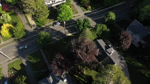 FLYTOWARDSSUBURBSTREET Stock Footage 195882965