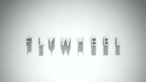 Flywheel 3D title animation with shadows on a white background Stock Footage 297515707