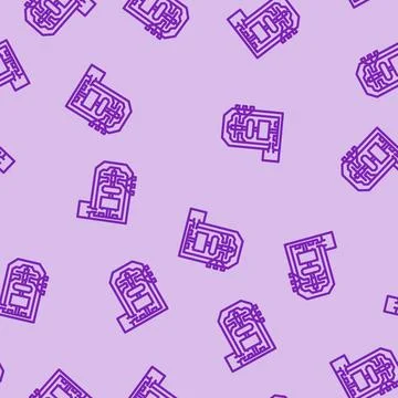 Flywheel storage energy line vector seamless pattern Stock Illustration