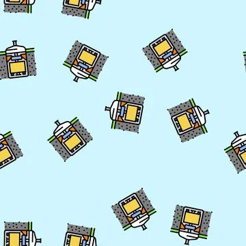 Flywheel storage energy vector seamless pattern Stockillustratie