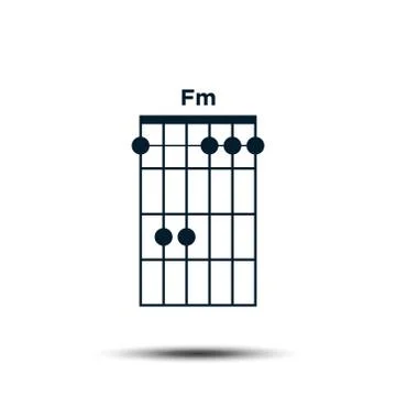Fm, Basic Guitar Chord Chart Icon Vector Template イラスト素材