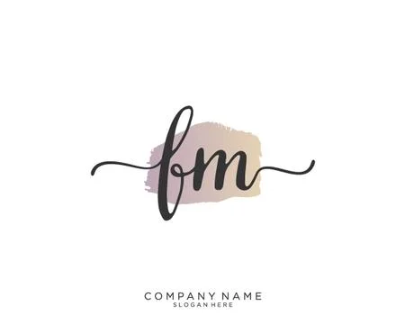 FM Initial handwriting logo design Stock Illustration