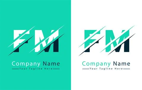 FM Letter Logo Vector Design Template Elements Stock Illustration