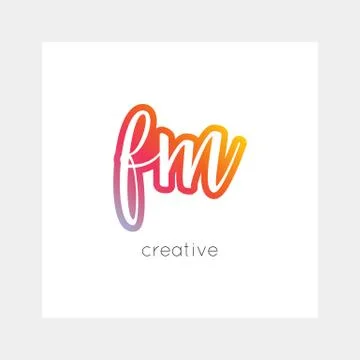 FM logo, vector. Useful as branding, app icon, alphabet combination, clip-art Stock Illustration