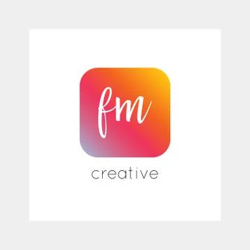 FM logo, vector. Useful as branding, app icon, alphabet combination, clip-art 库存插图