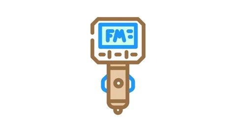 Fm transmitter accessory color icon animation Stock Footage 327259176