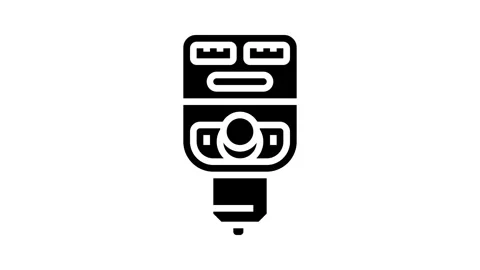 Fm transmitter accessory glyph icon animation Stock Footage 326146265