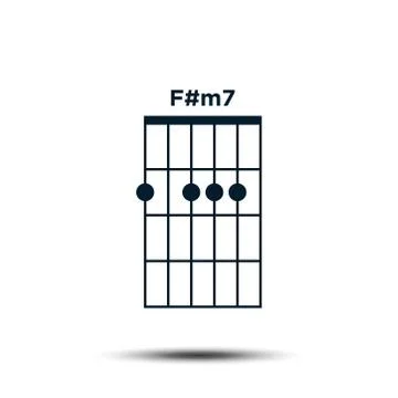 F#m7, Basic Guitar Chord Chart Icon Vector Template イラスト素材