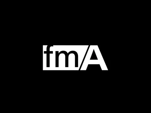 FMA Logo and Graphics design vector art, Icons isolated on black background Illustrazione stock